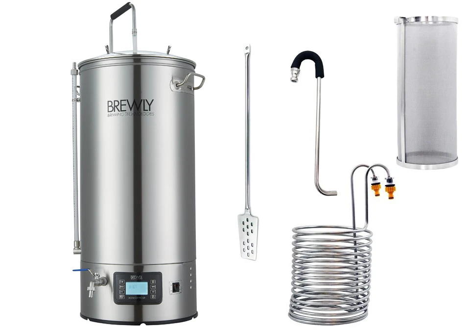 Brewly 40L V3 Brewery with Chiller, Hop Spider, Paddle & Whirlpool
