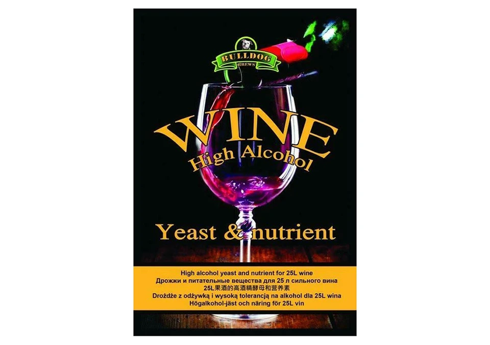 Bulldog High Alcohol Wine Yeast & Nutrient 28g - For Wine and mead